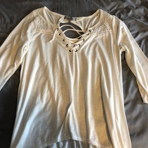 White tie in the front shirt